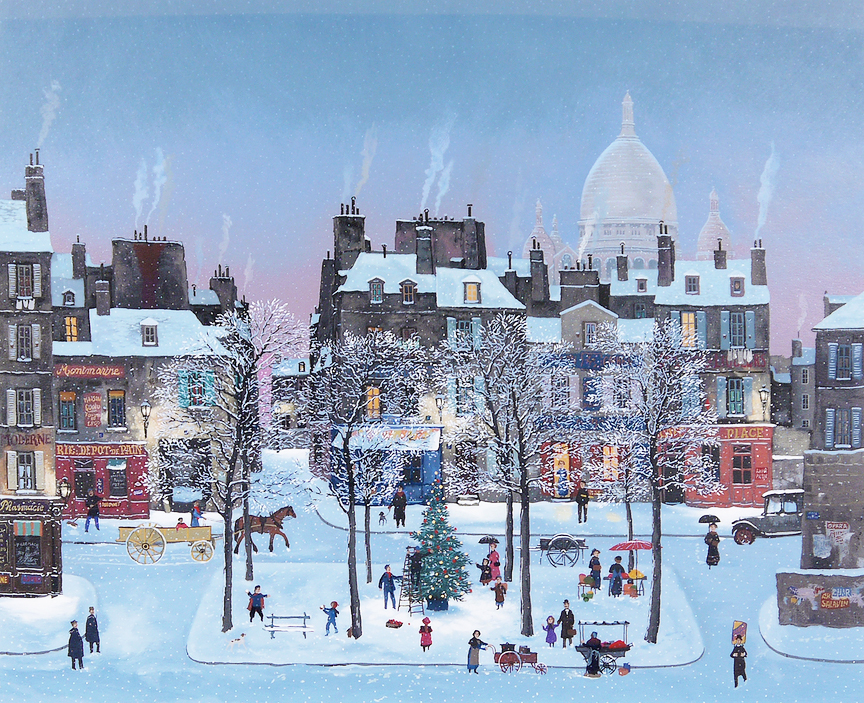 ミッシェル・ドラクロワの絵画作品　タイトルは、モンマルトルのX'mas